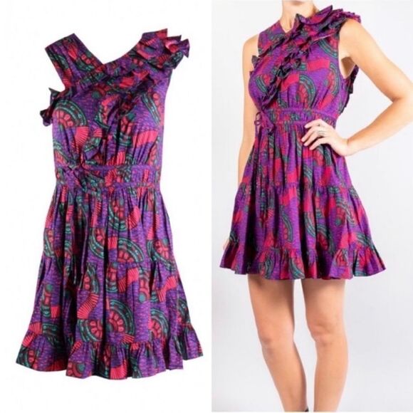Ulla Johnson Iliana Cotton Poplin Mini Dress Violet Purple Size 8 - Picture 1 of 11